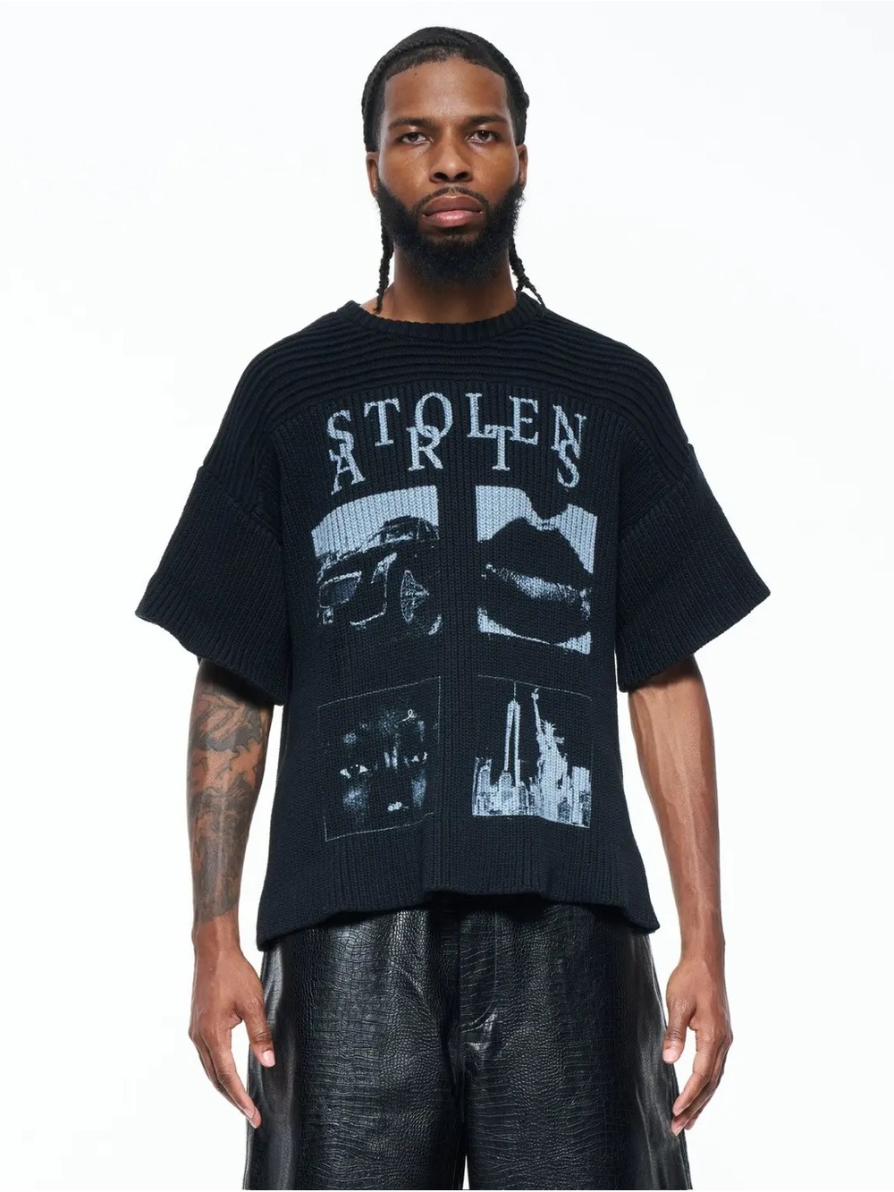 Stolen Arts Heavyweight Graphic Knit Sweater Shirt Size Small NWT